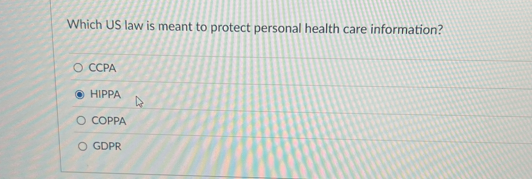 Which US law is meant to protect personal health