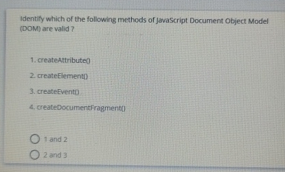 Identify which of the following methods of