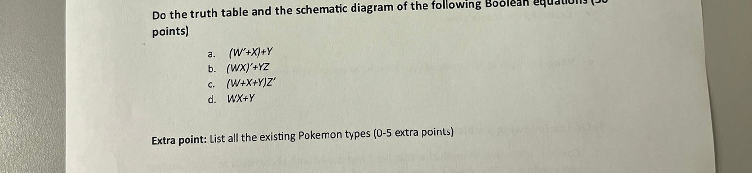 Do the truth table and the schematic diagram of