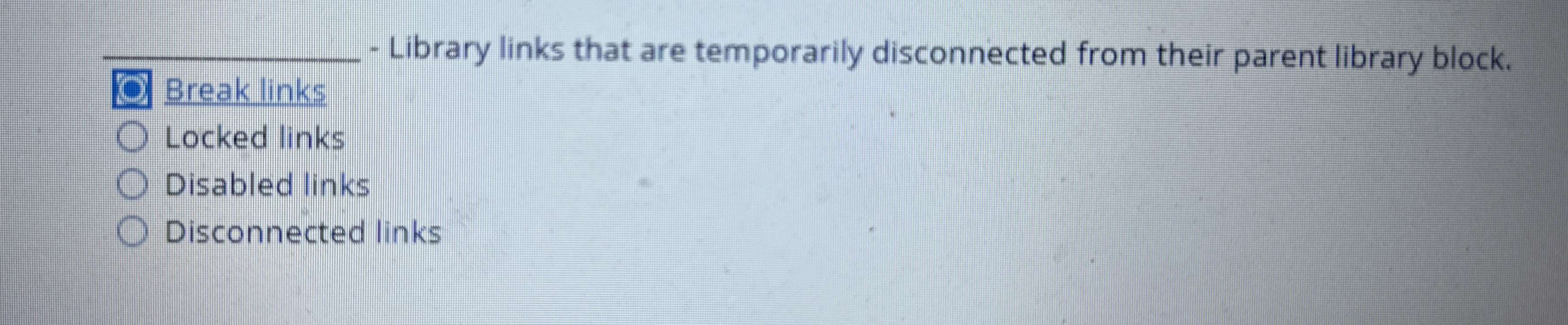 q , - Library links that are temporarily