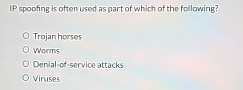 IP spoofing is often used as part of which of the