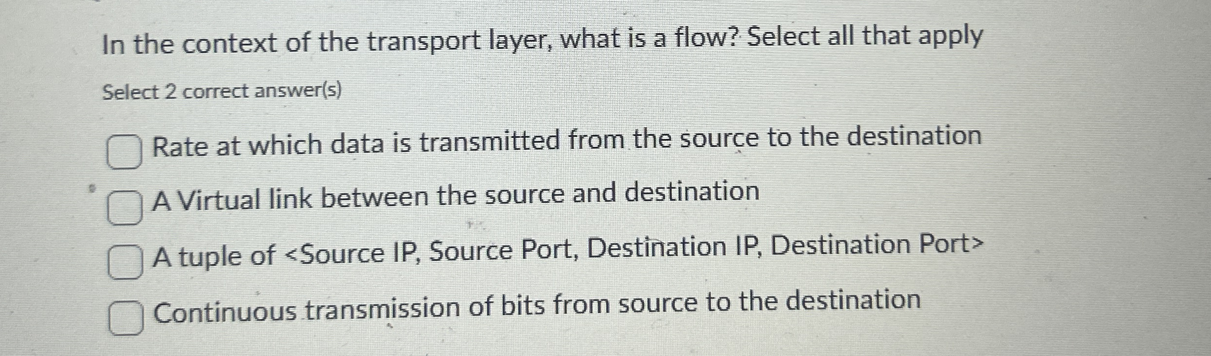 In the context of the transport layer, what is a