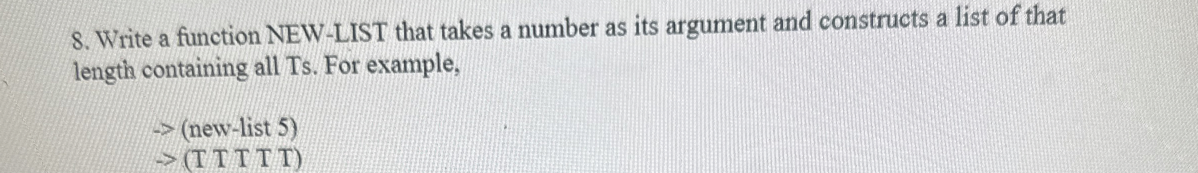 Write a function NEW - LIST that takes a number