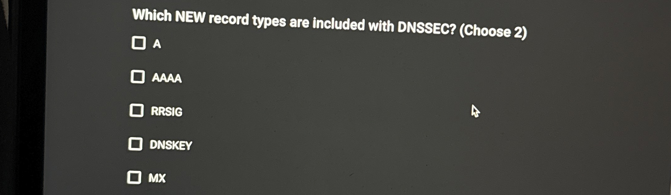 Which NEW record types are included with DNSSEC?