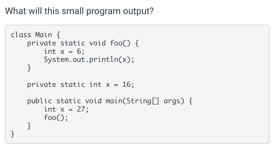 What will this small program output?