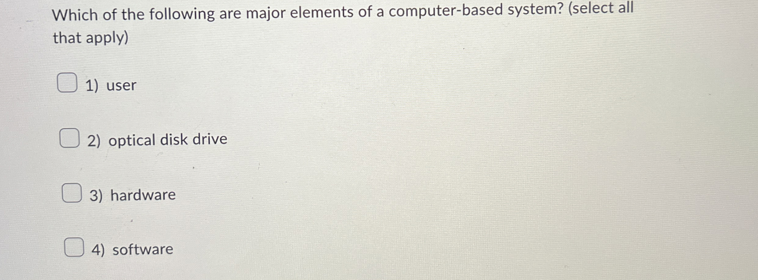 Which of the following are major elements of a