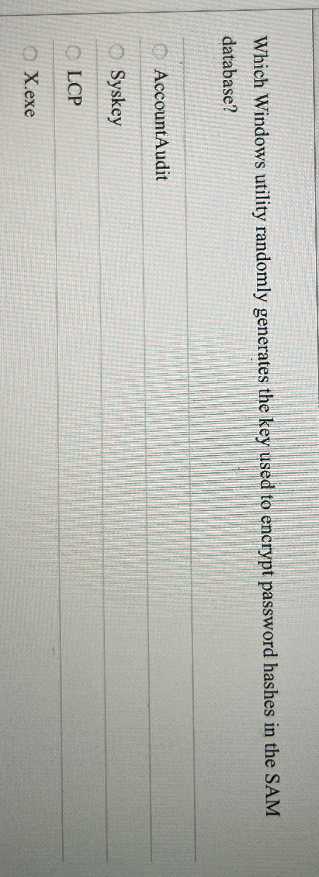 Which Windows utility randomly generates the key