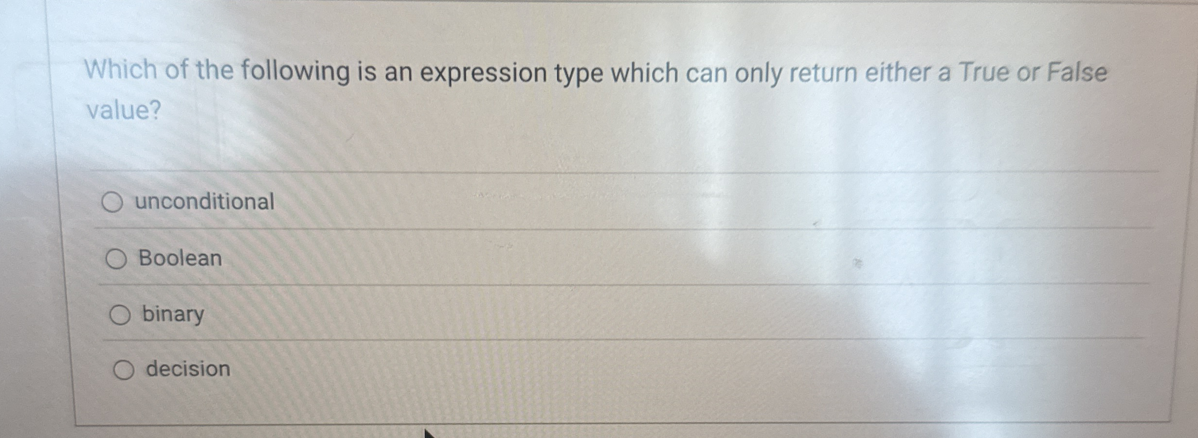 Which of the following is an expression type