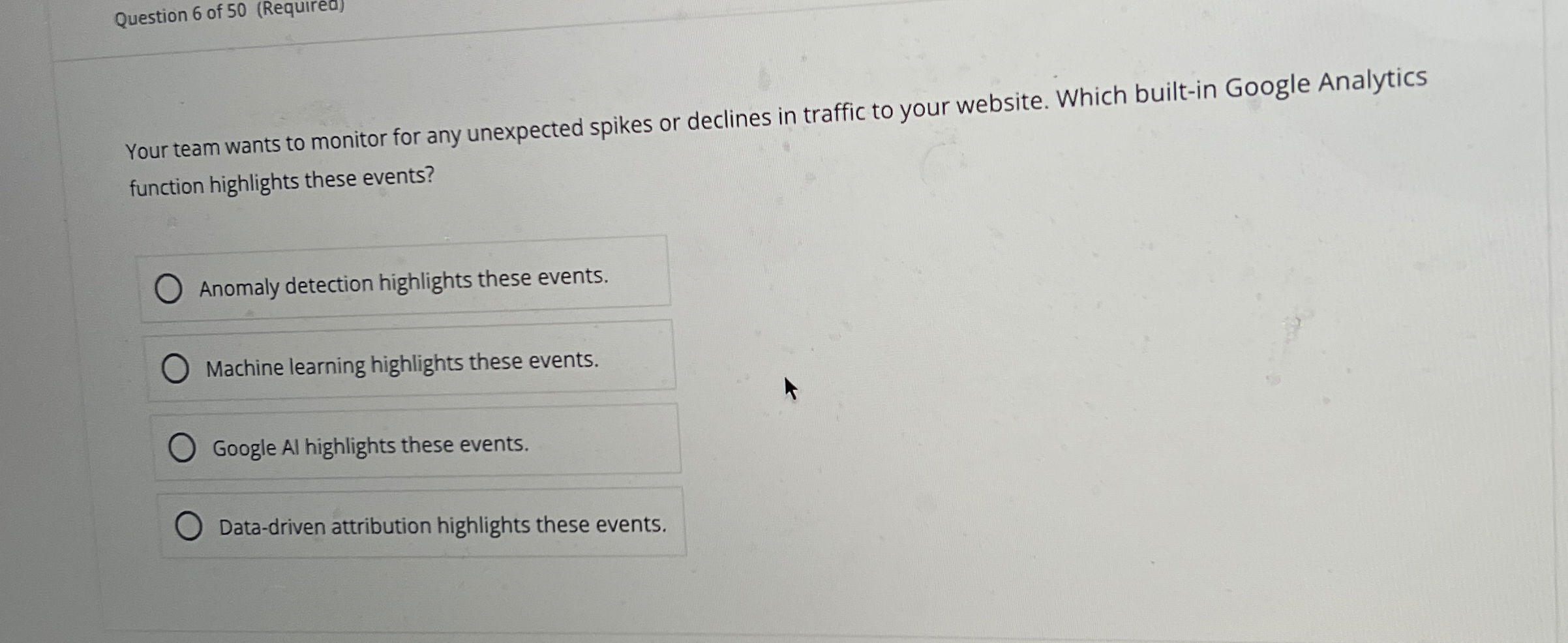 Question 6 of 5 0 ( Requirea ) Your team wants to