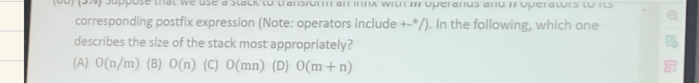 Suppose That we use A stack to transform an Infix