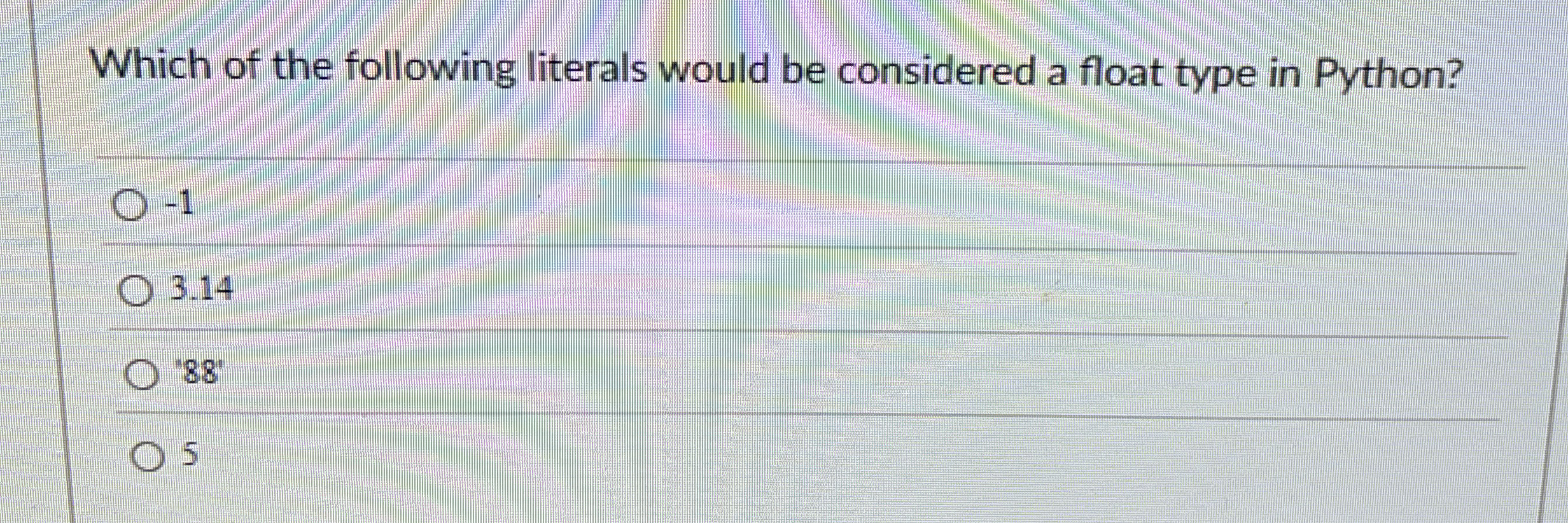 Which of the following literals would be