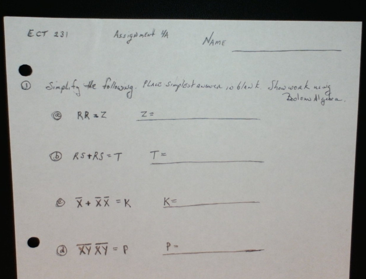 ( 1 ) Simplify the following. Place simplest