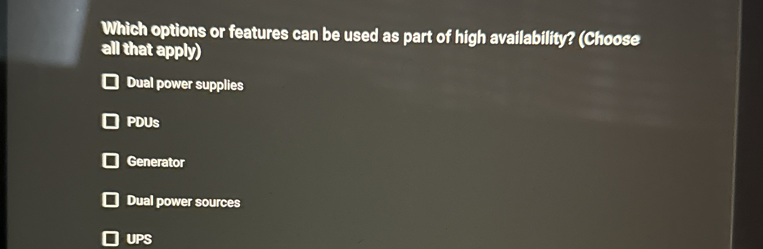 Which options or features can be used as part of