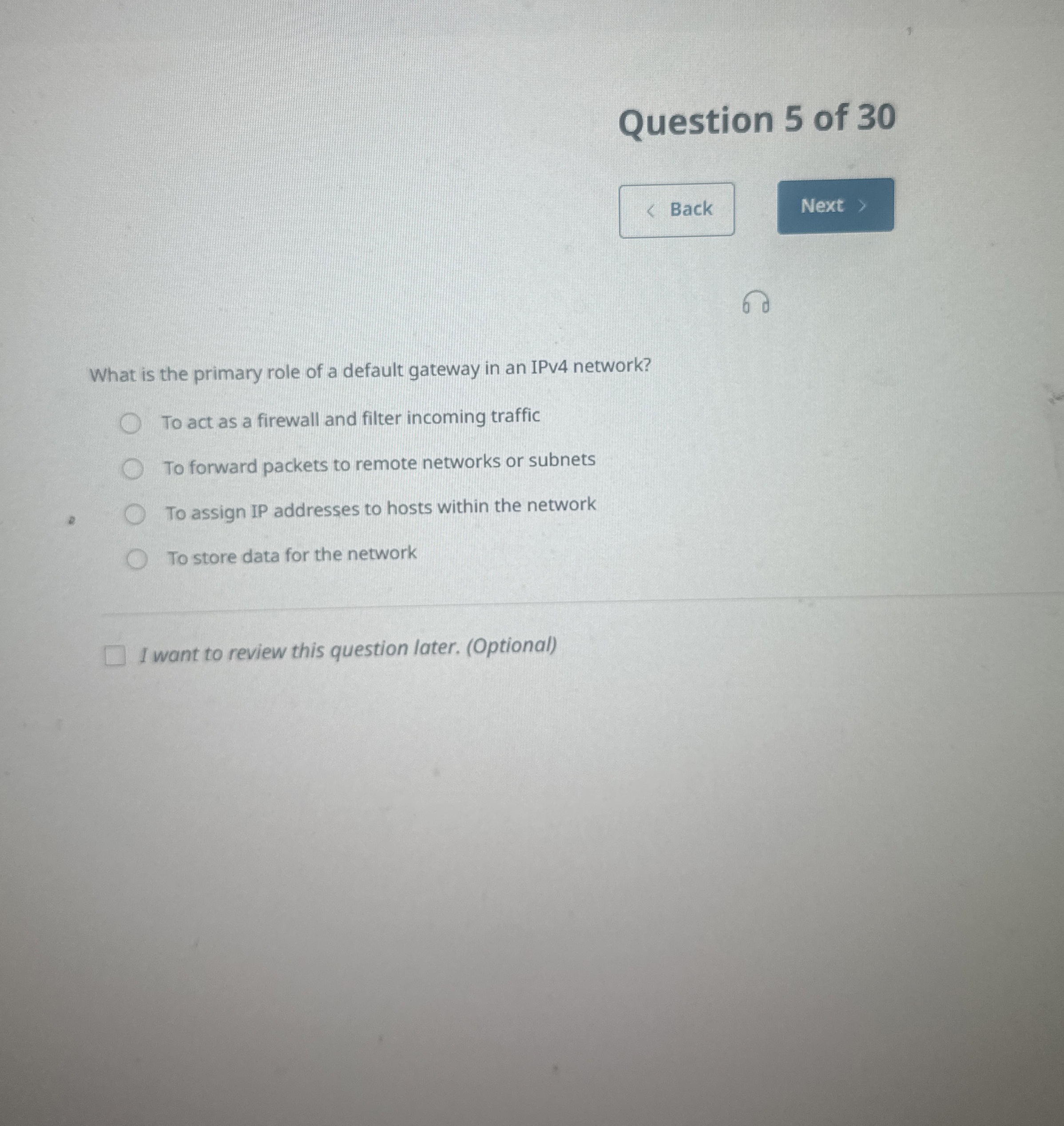 Question 5 of 3 0 6 What is the primary role of a