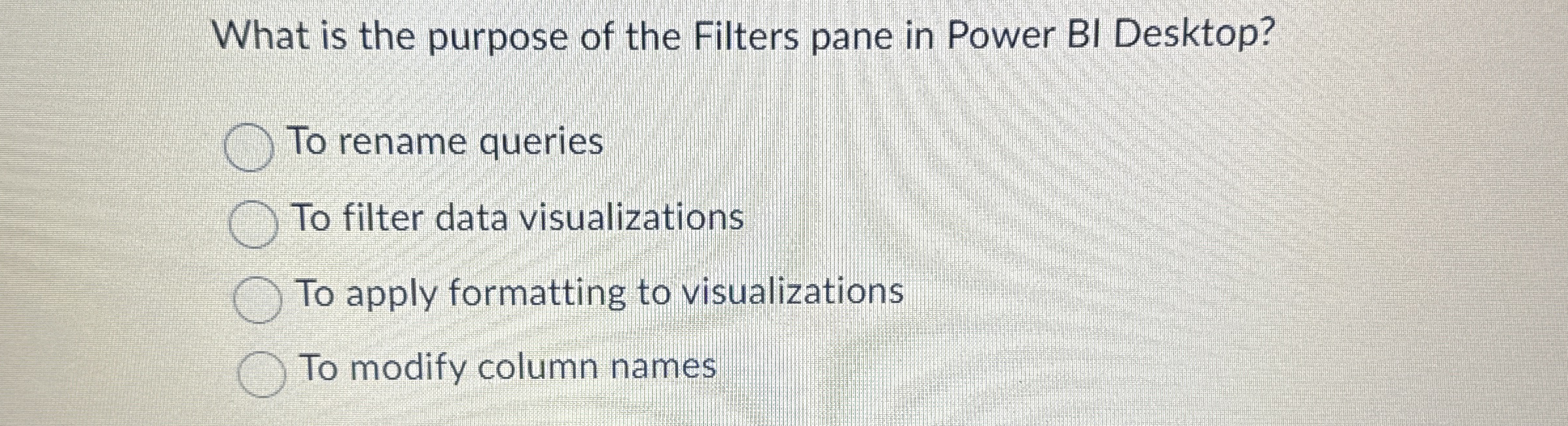 What is the purpose of the Filters pane in Power