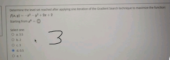 Determine the level set reached after applying