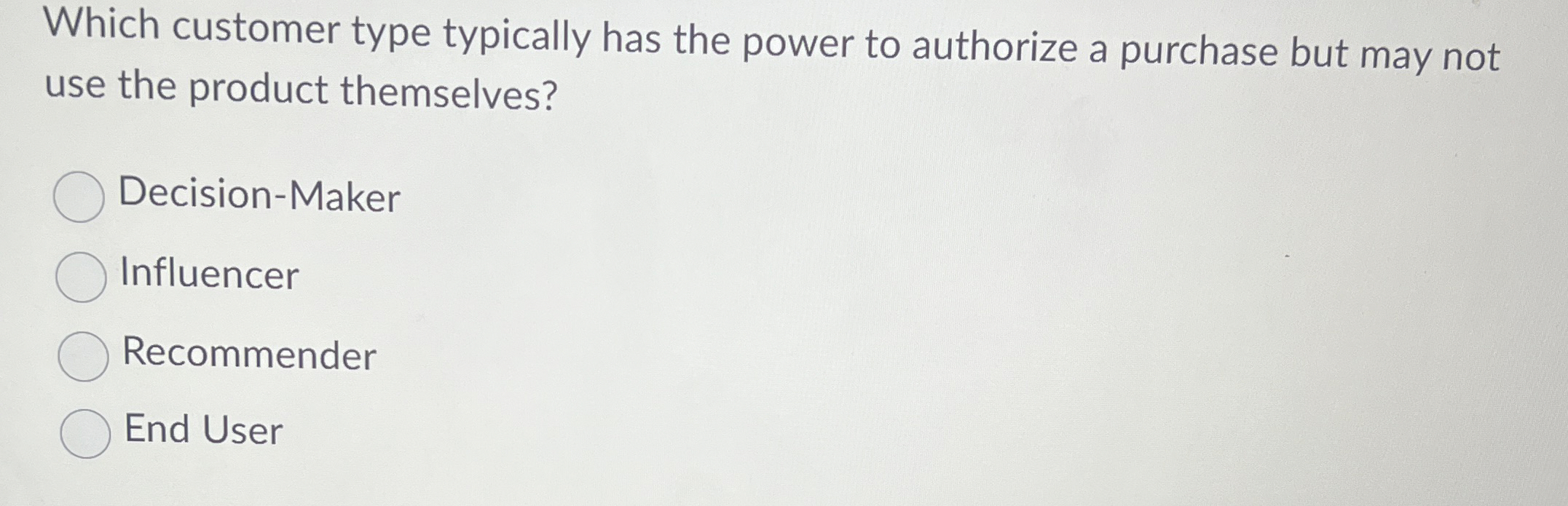 Which customer type typically has the power to