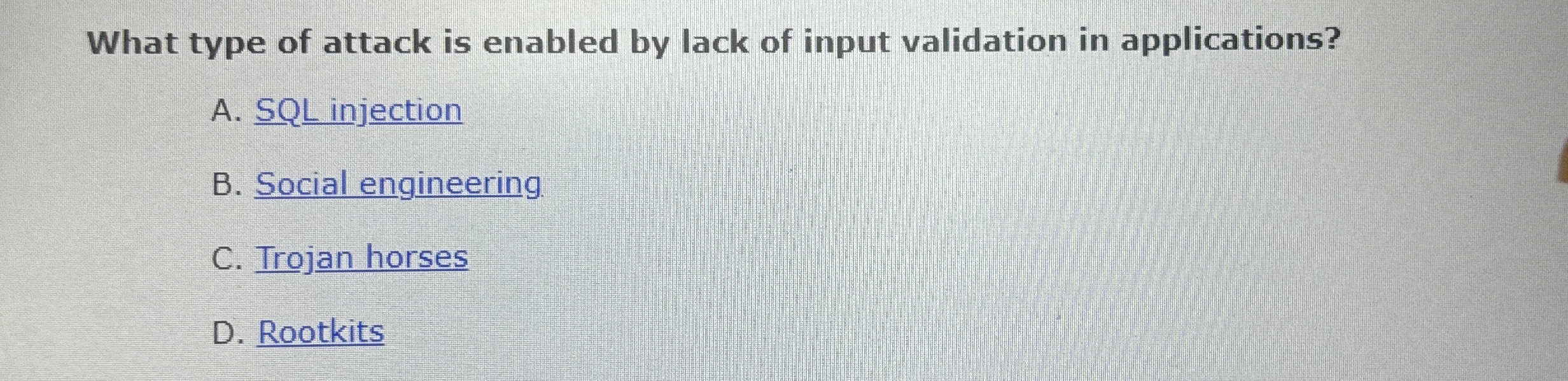 What type of attack is enabled by lack of input