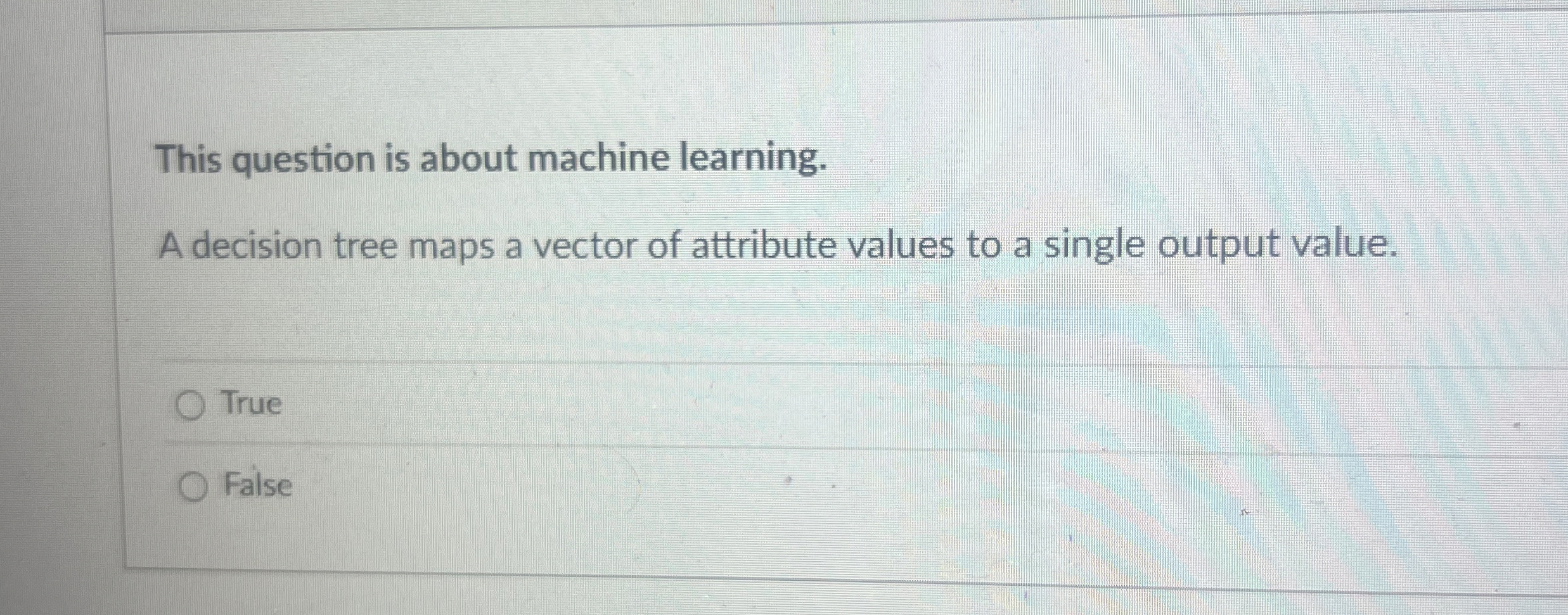 This question is about machine learning. A