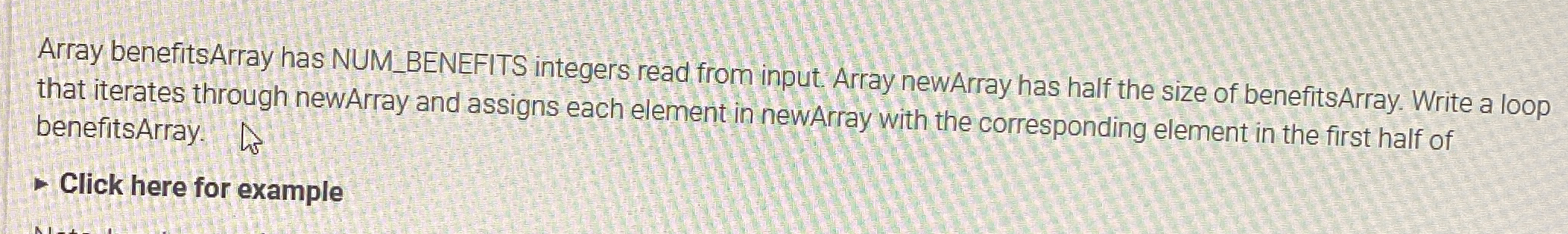 Array benefitsArray has Constant NUM _ BENEFITS