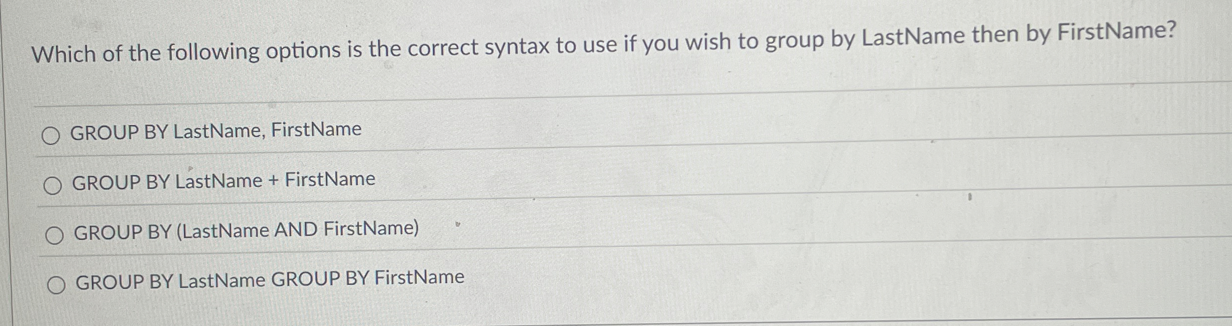 Which of the following options is the correct