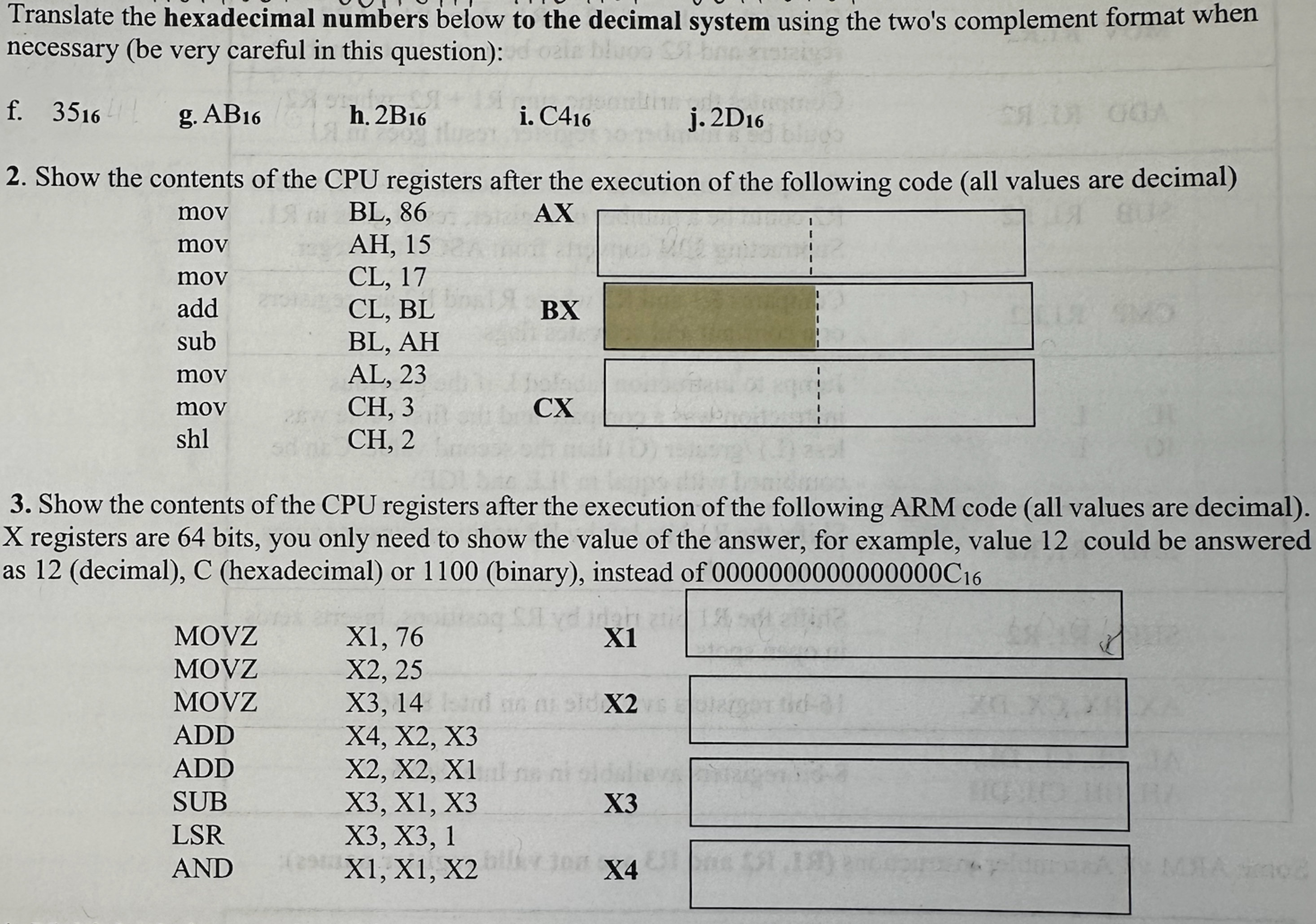Translate the hexadecimal numbers below to the