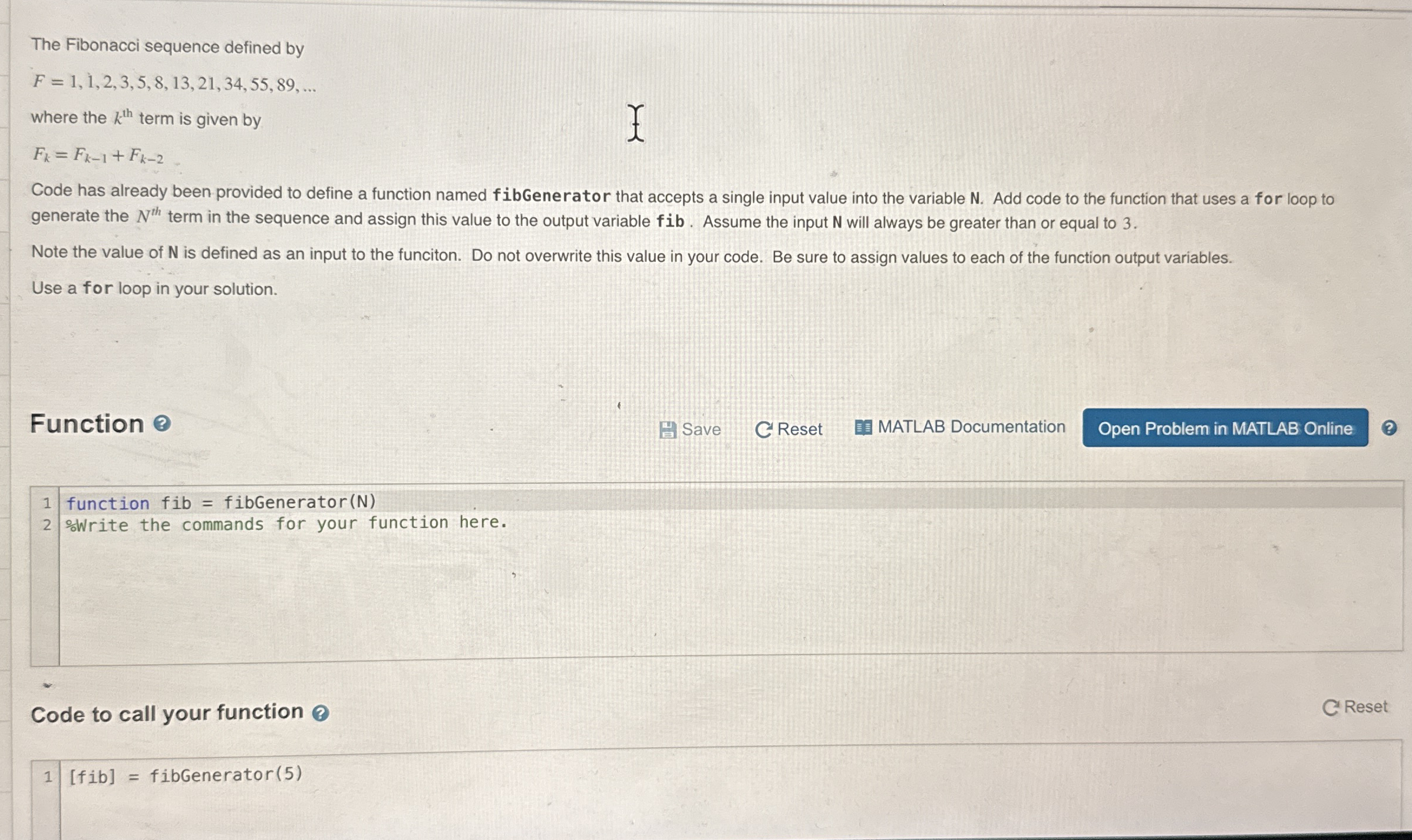 The Fibonacci sequence defined by F = 1 , 1 , 2 ,