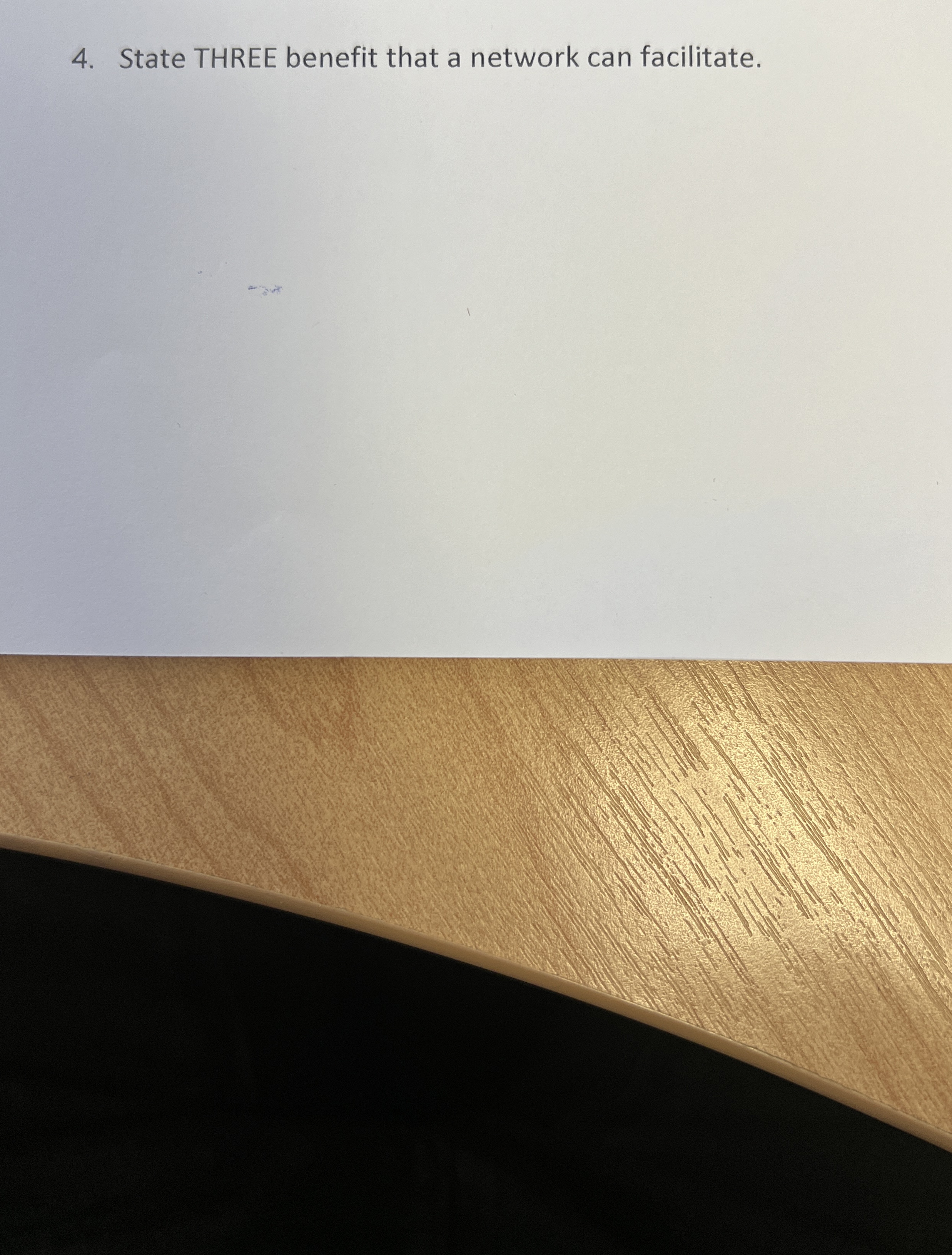 State THREE benefit that a network can facilitate.