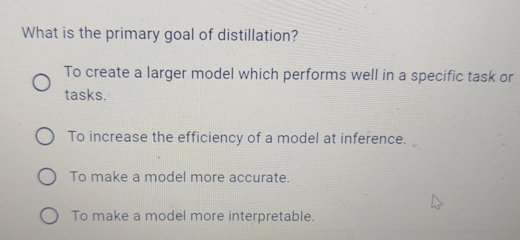 What is the primary goal of distillation? To