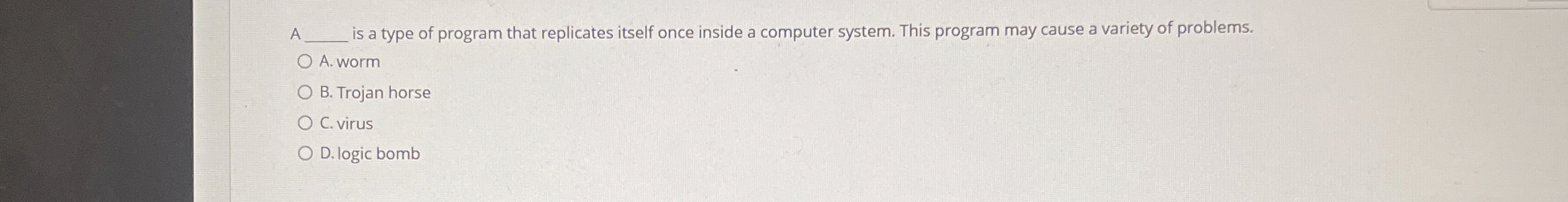 A is a type of program that replicates itself