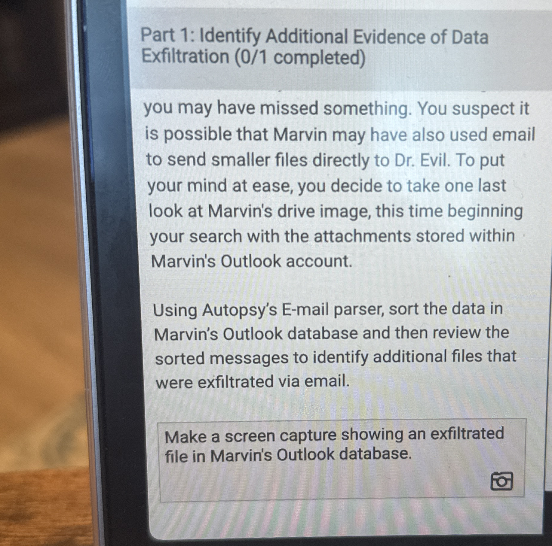 Part 1 : Identify Additional Evidence of Data