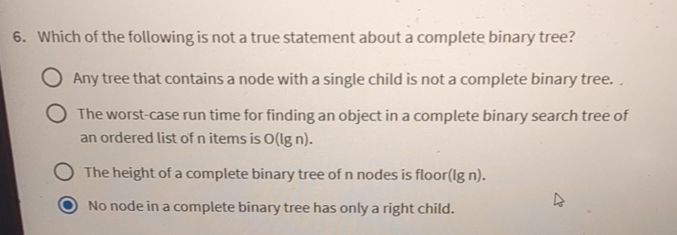 Which of the following is not a true statement