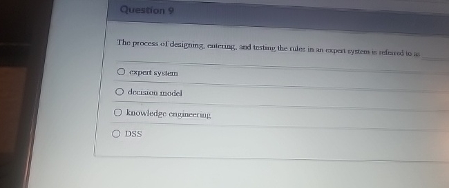 Question The process of designing, entering, and