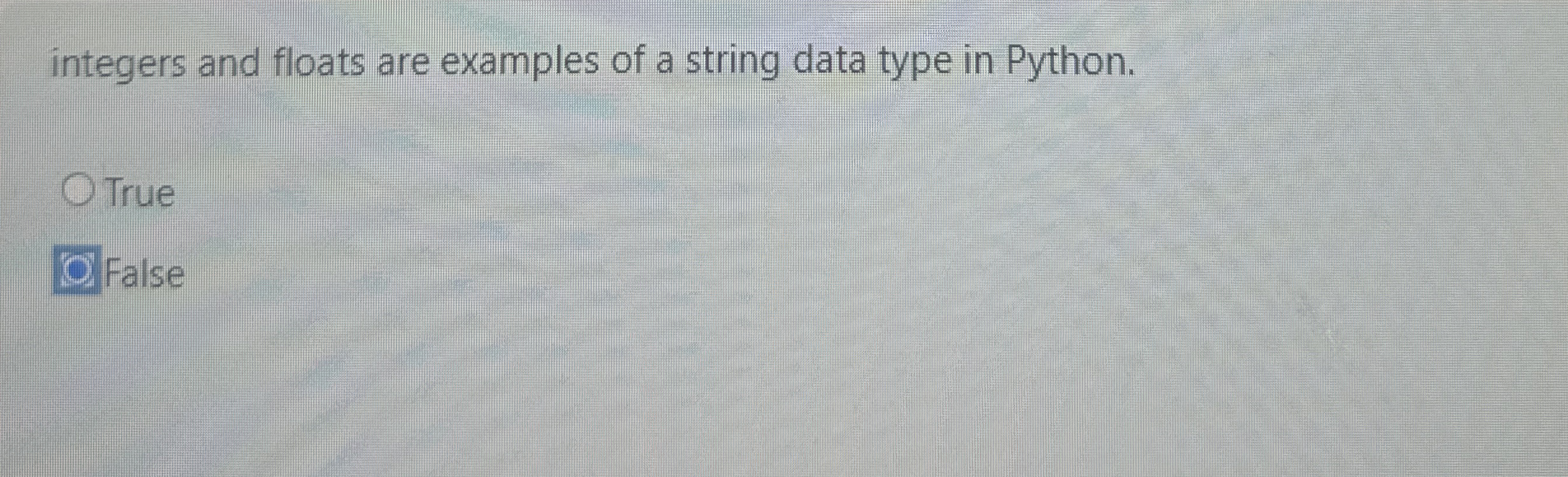 integers and floats are examples of a string data