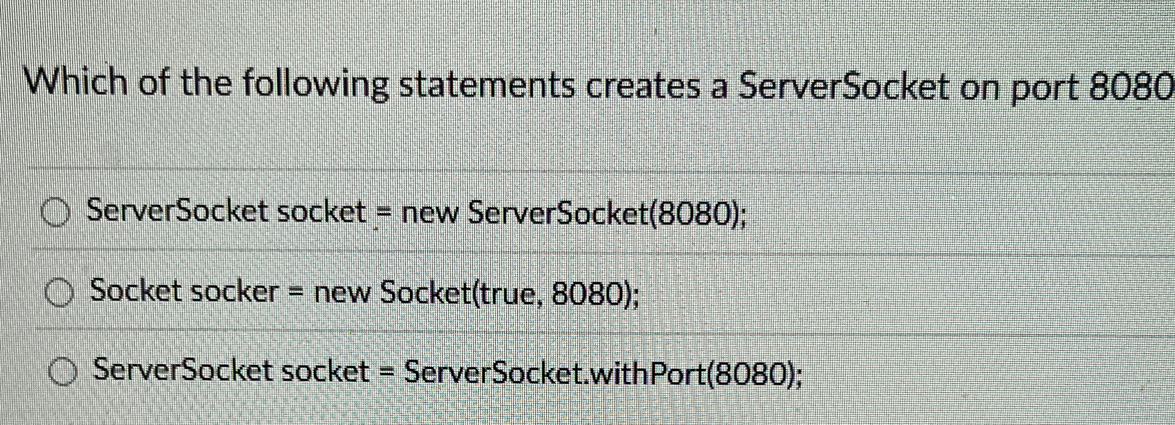 Which of the following statements creates a