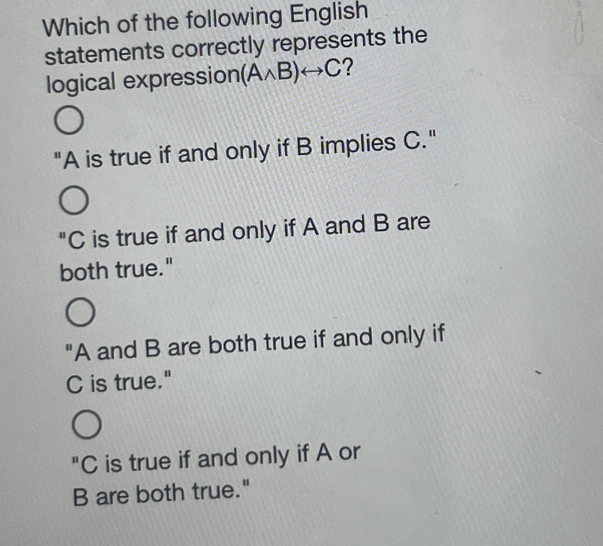 Which of the following English statements