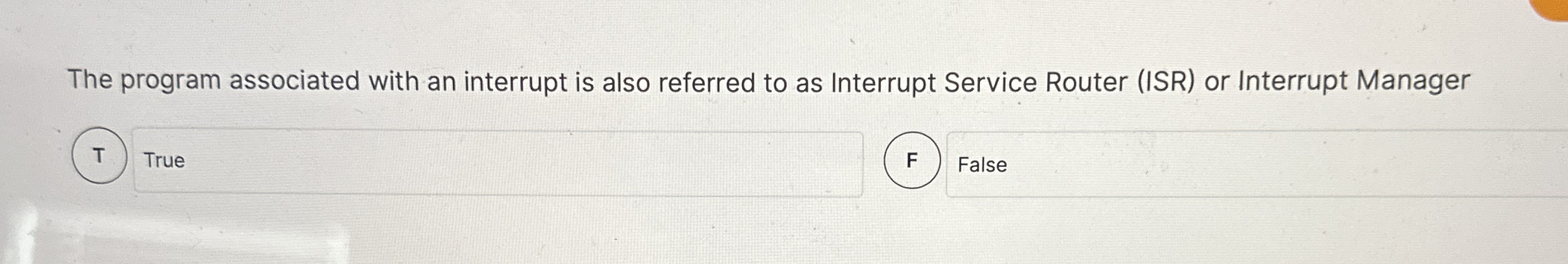 The program associated with an interrupt is also