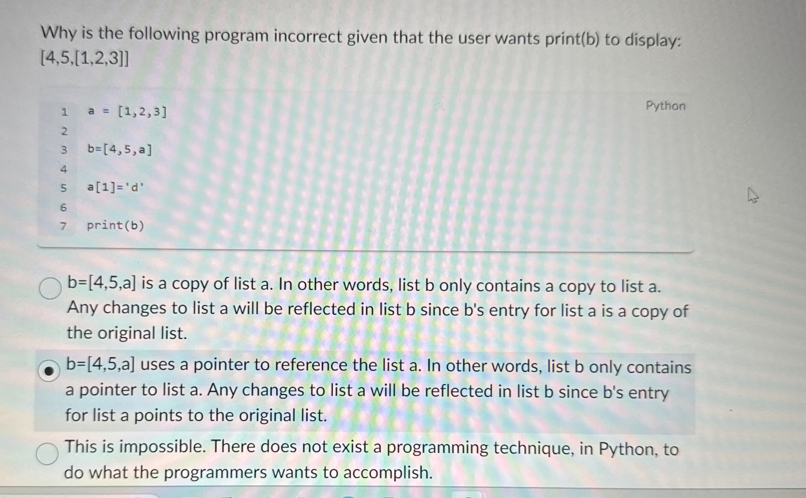 Why is the following program incorrect given that