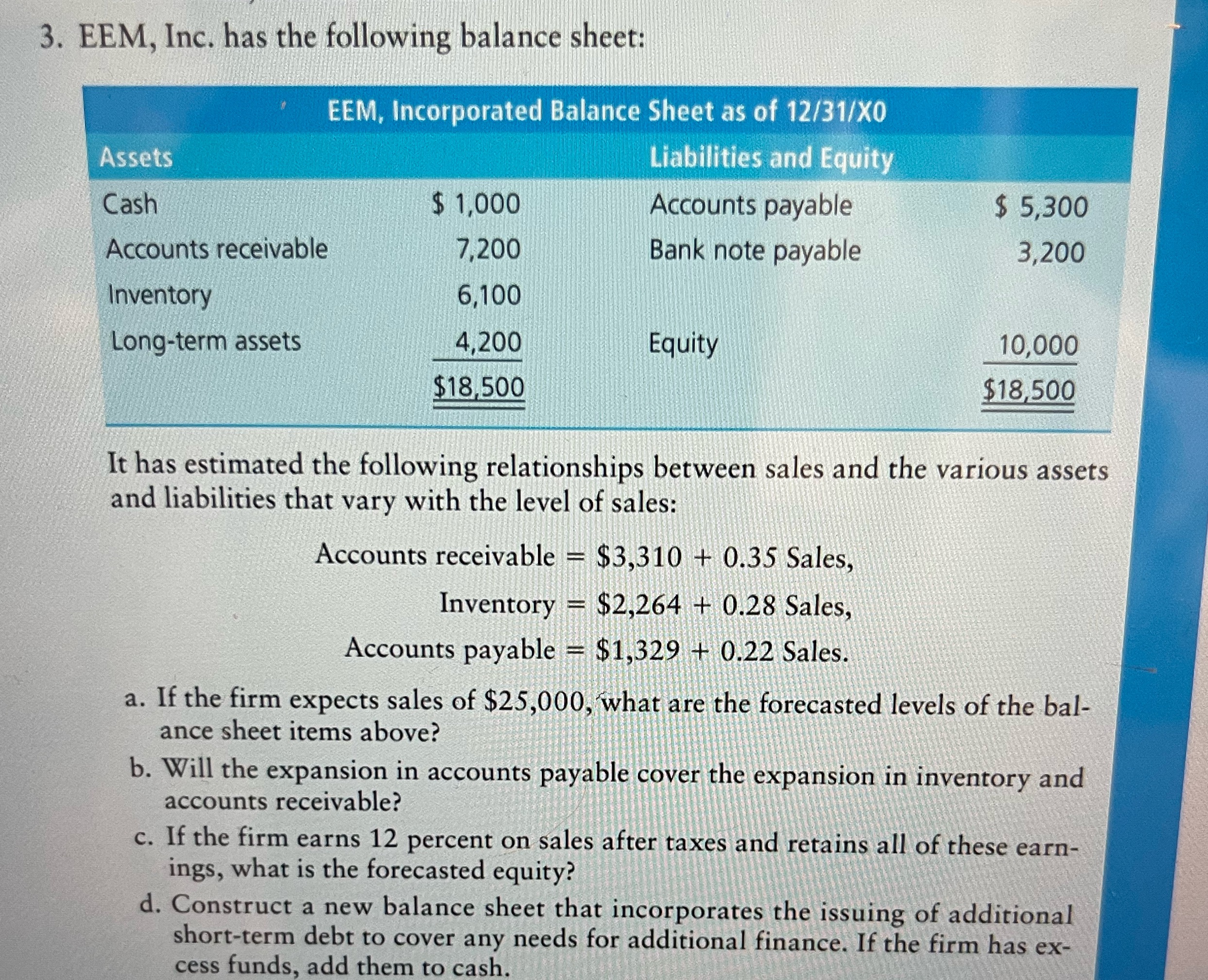 Please use excel spreadsheet to solve