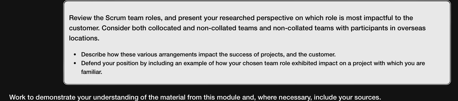 Work to demonstrate your understanding of the