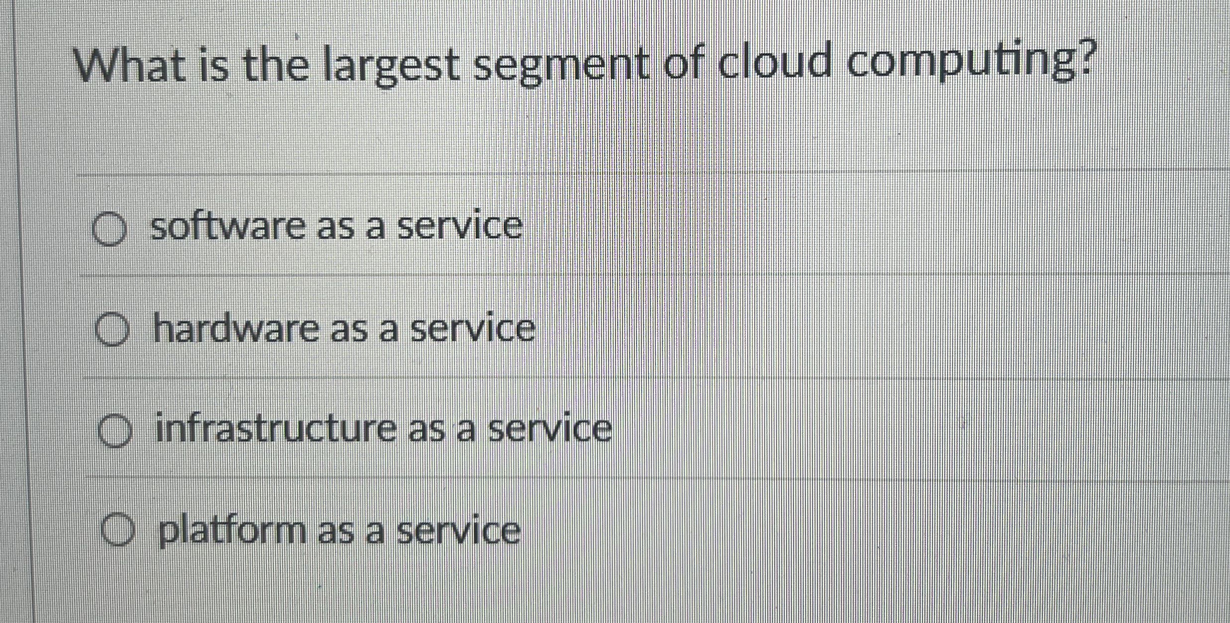What is the largest segment of cloud computing?