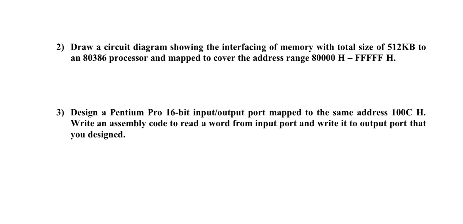 Draw a circuit diagram showing the interfacing of