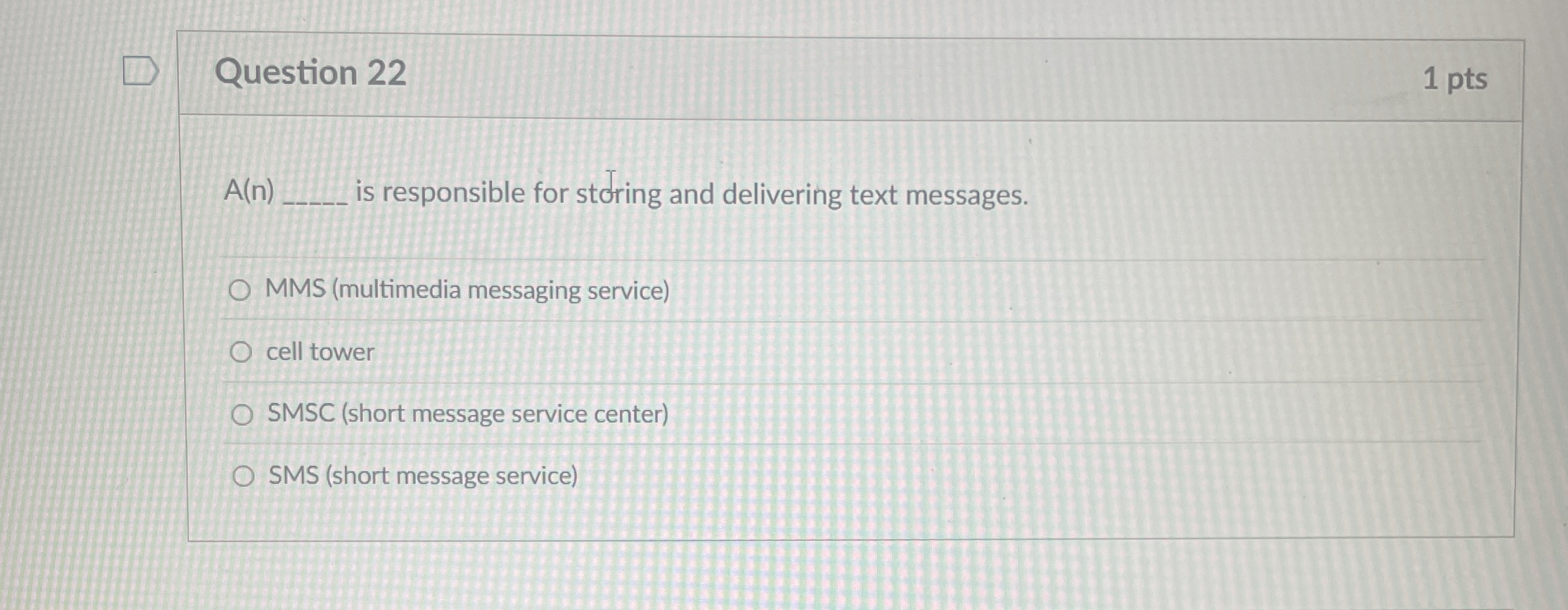 Question 2 2 1 pts A ( n ) is responsible for