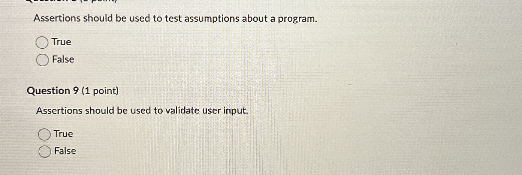 Assertions should be used to test assumptions