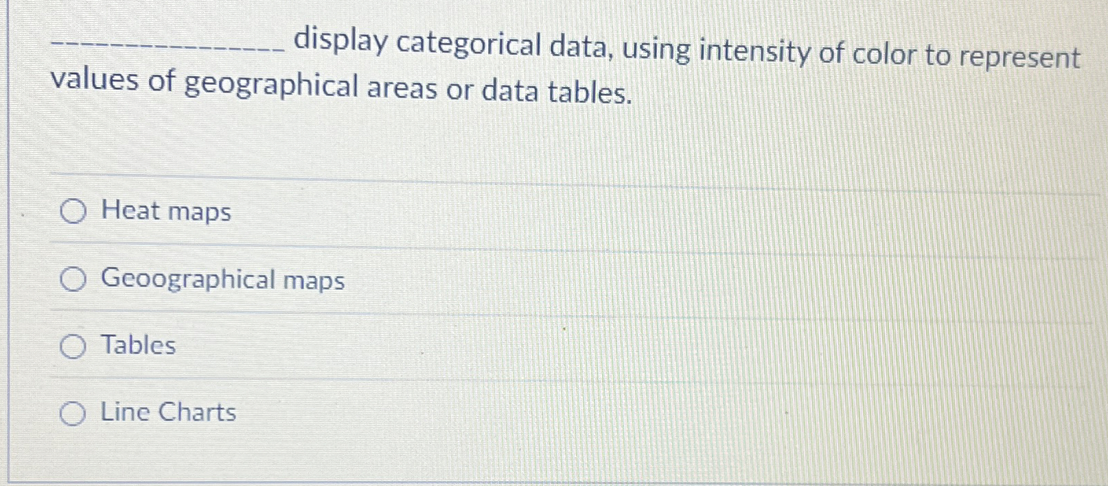 q , display categorical data, using intensity of