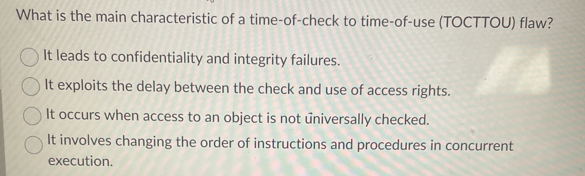 Which one is not a countermeasure that do not