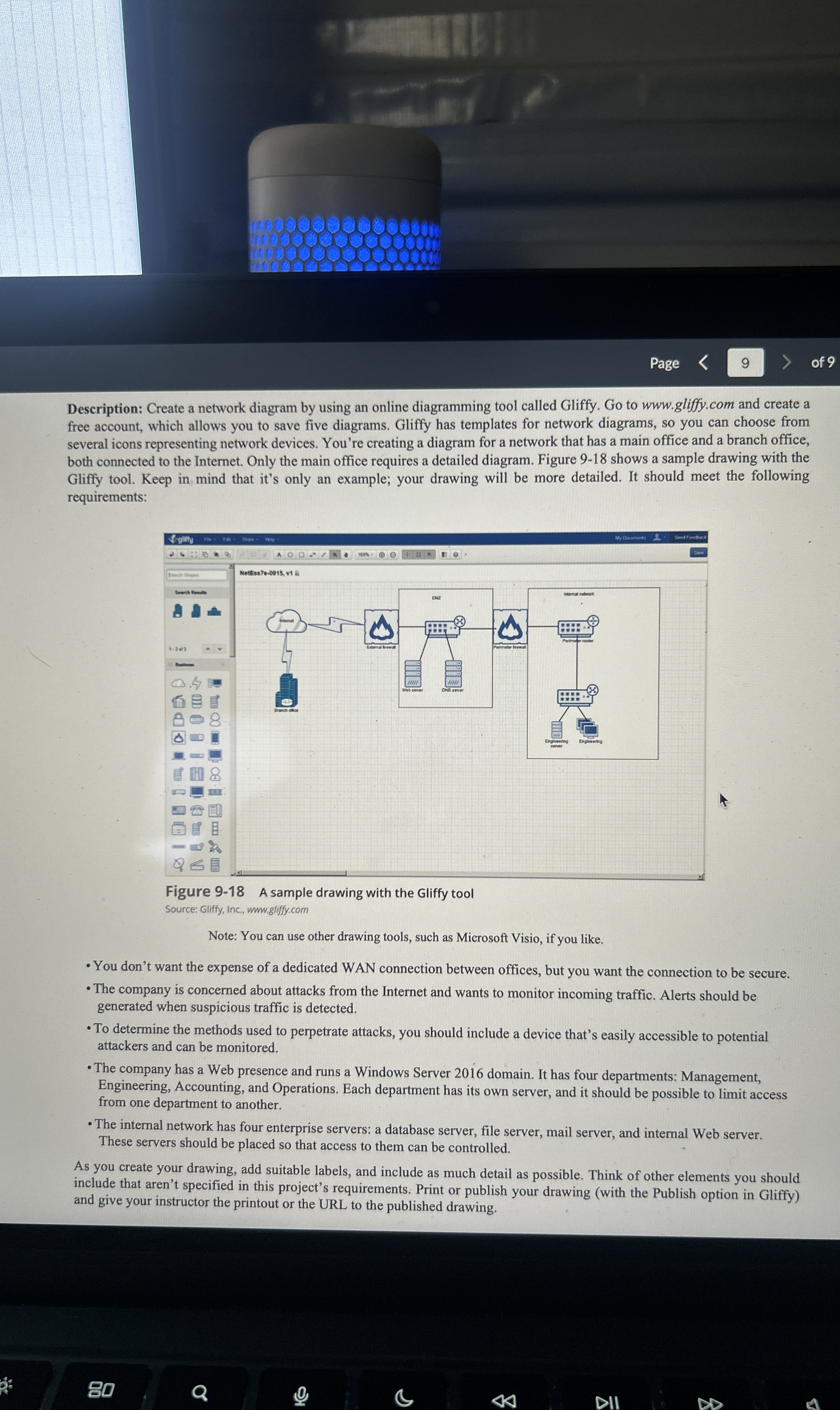 Description: Create a network diagram by using an