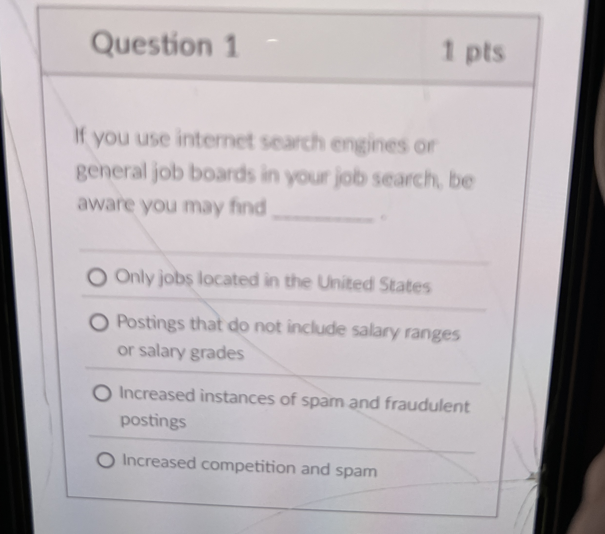 Question 1 If you use internet search engines or