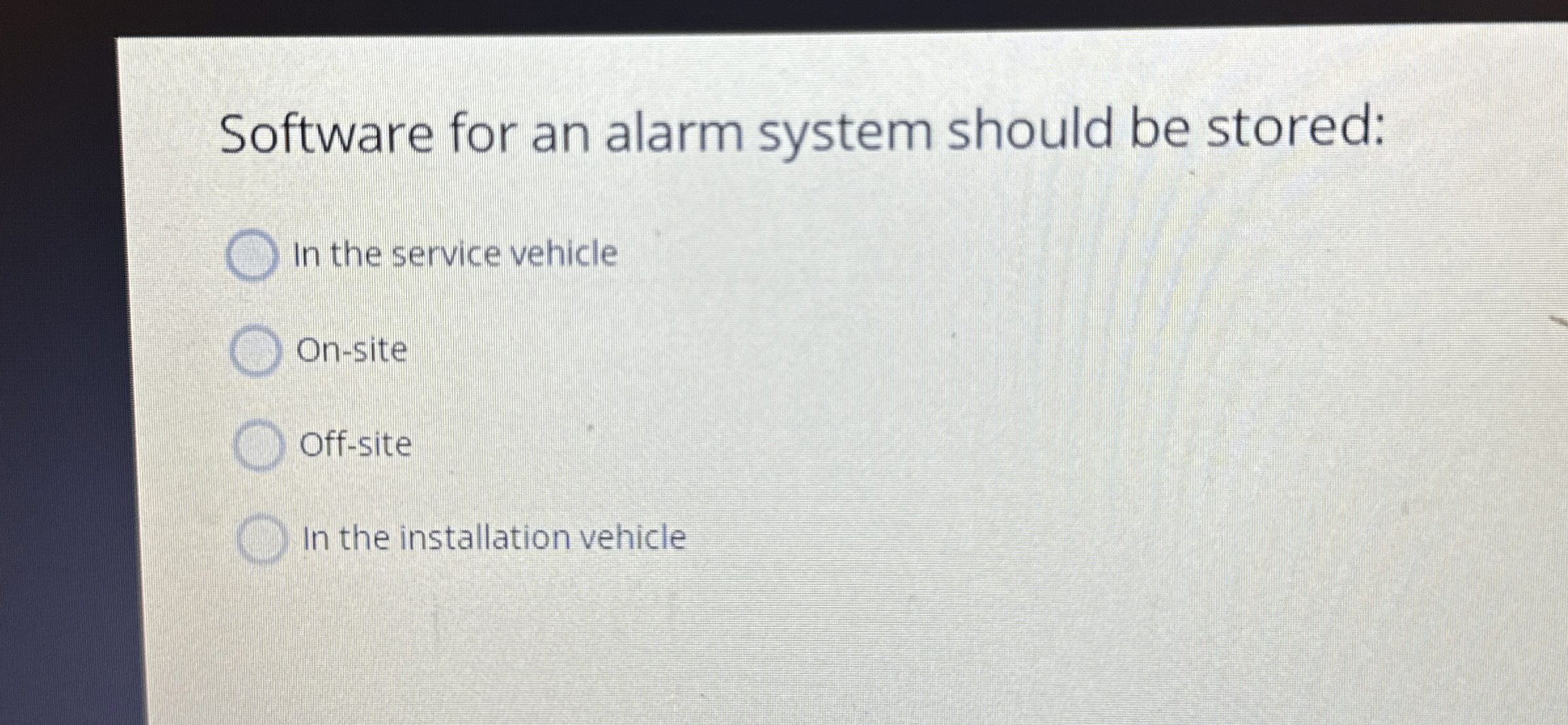 Software for an alarm system should be stored: In