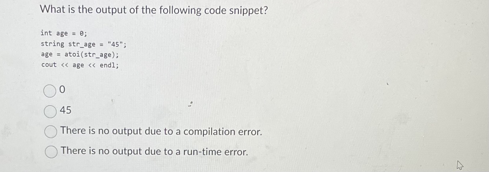 What is the output of the following code snippet?